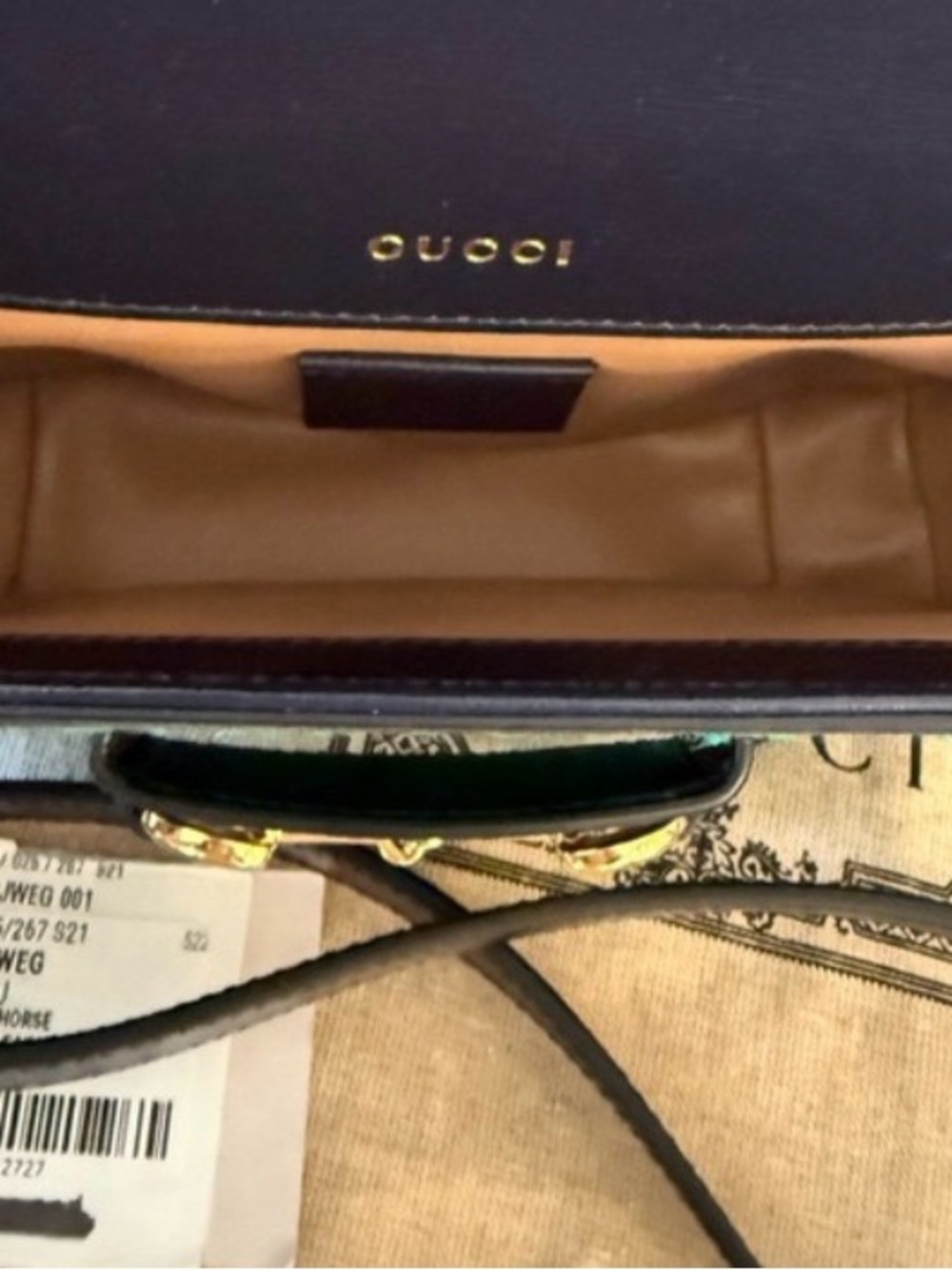 Gucci Casy Wool Azalea Calfskin Mini Horsebit 1955 Handbag NEW - Picture 9 of 16